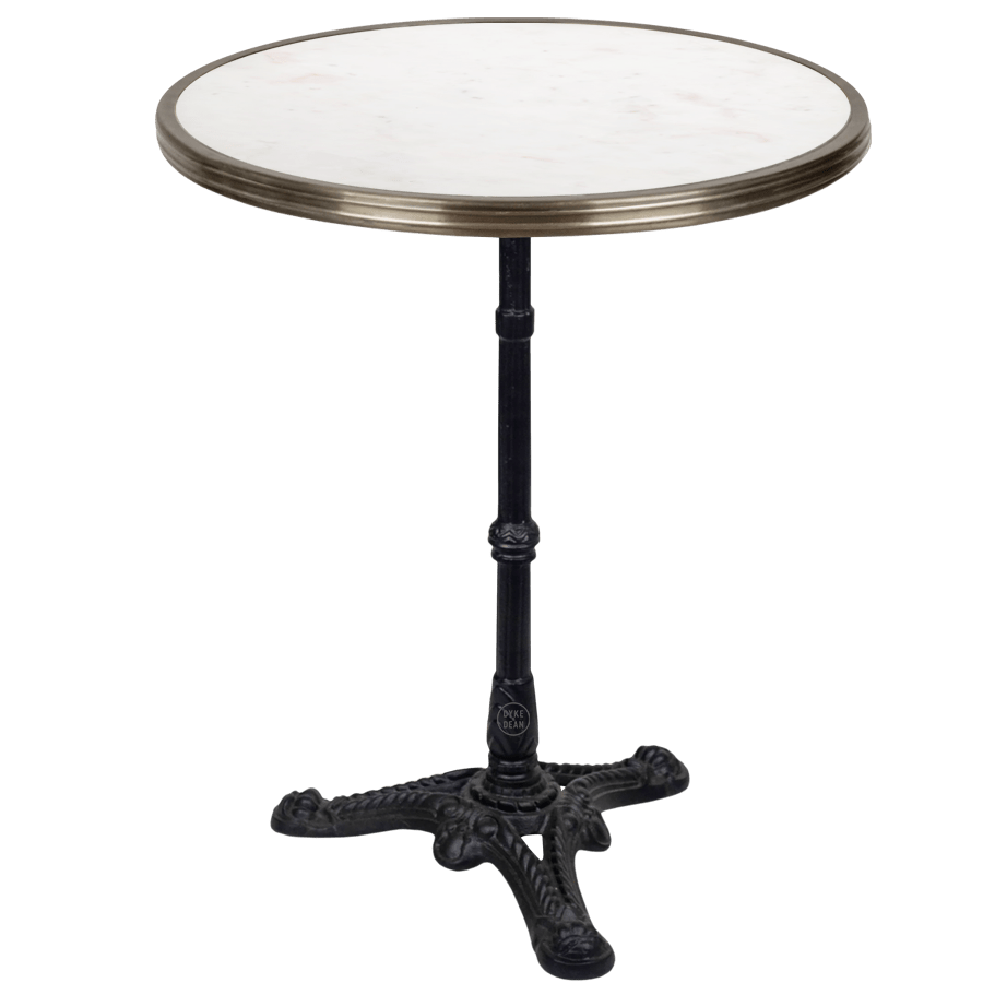 CARRARA WHITE MARBLE FRENCH BISTRO BAR TABLE 24” - DYKE & DEAN