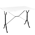 CARRARA WHITE MARBLE FRENCH BISTRO RECTANGLE TABLE 24” X 20” - DYKE & DEAN