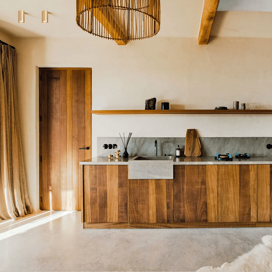 CEILING CYLINDER SPOT LAMP BRASS - DYKE & DEAN