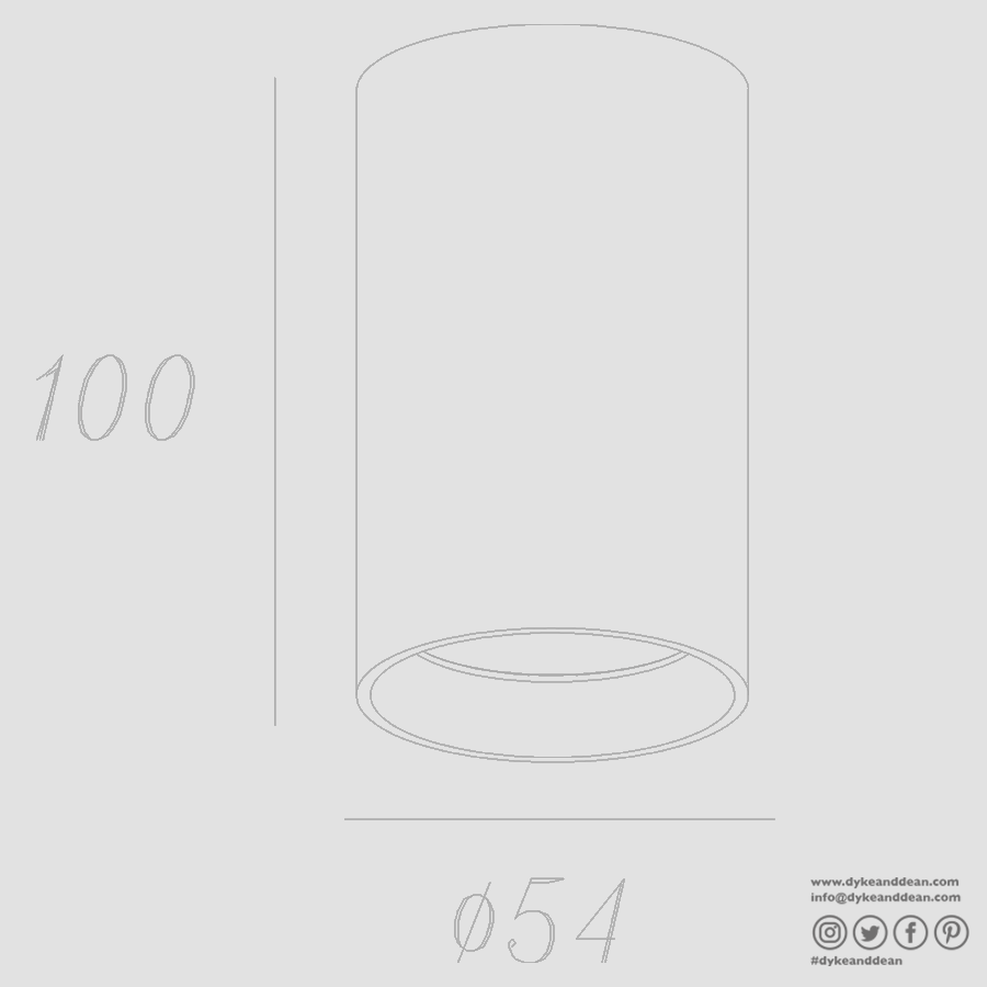 CEILING CYLINDER SPOT LAMP GUN METAL - DYKE & DEAN