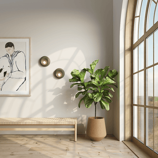 CERAMIC ROUND OPAL GLASS WALL LIGHT DROVA - DYKE & DEAN