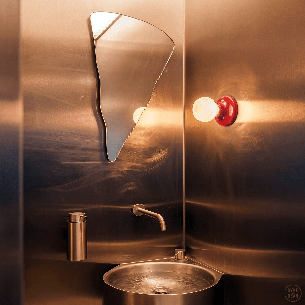 CERAMIC WALL & CEILING LAMP RED - DYKE & DEAN