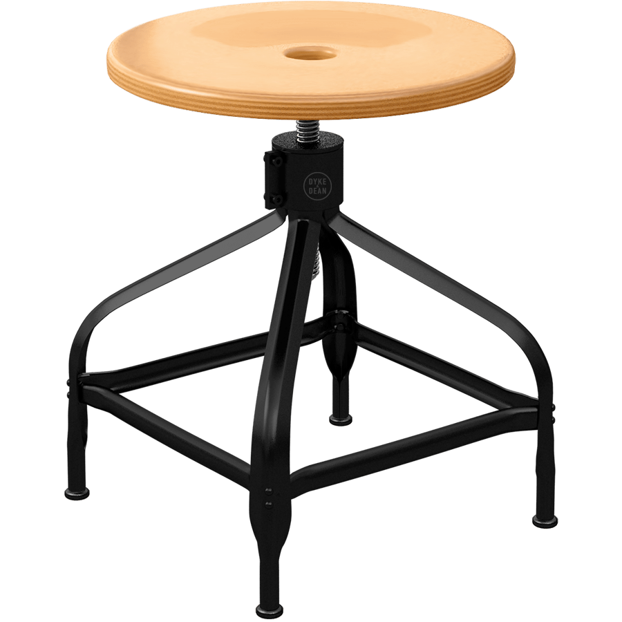 CHAISES NICOLLE ADJUSTABLE SWIVEL STOOL WOOD - DYKE & DEAN