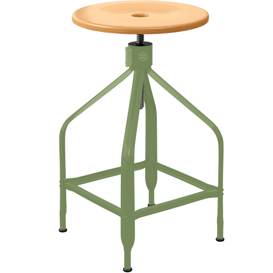 CHAISES NICOLLE TALL ADJUSTABLE SWIVEL STOOL WOOD - DYKE & DEAN