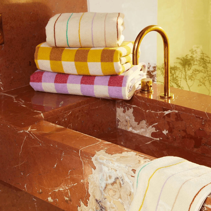 CHECK BATH SHEET TOWEL CANYON - DYKE & DEAN