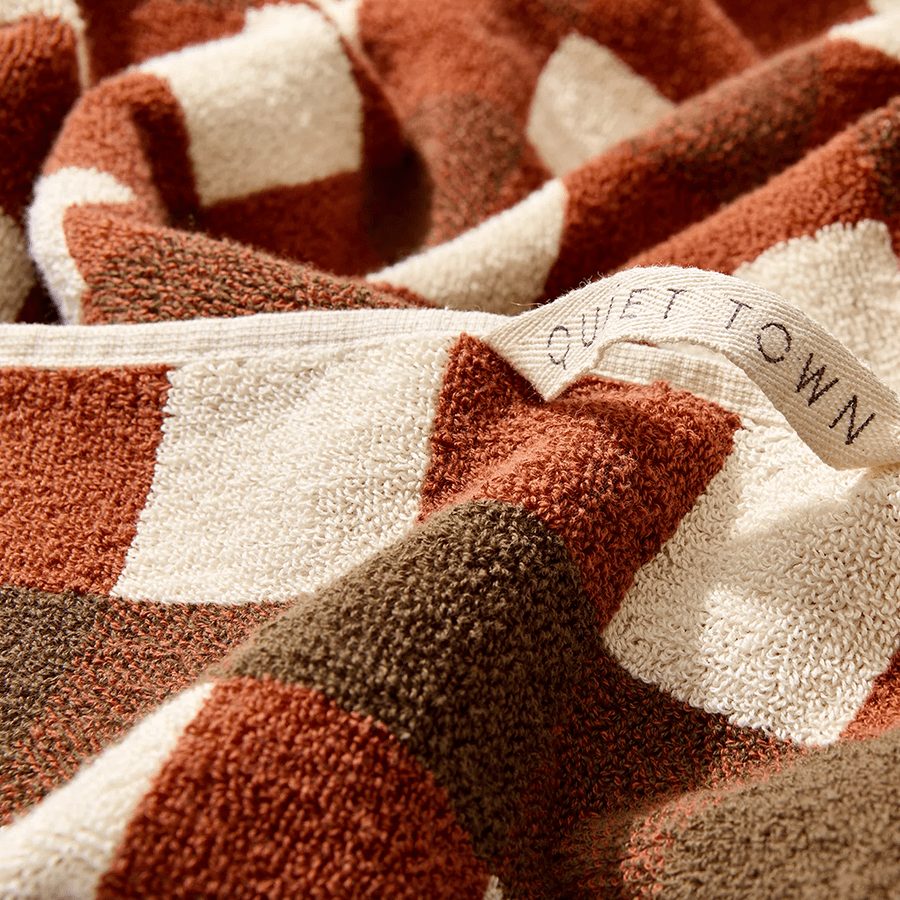 CHECK BATH SHEET TOWEL CHOCOLATE - DYKE & DEAN