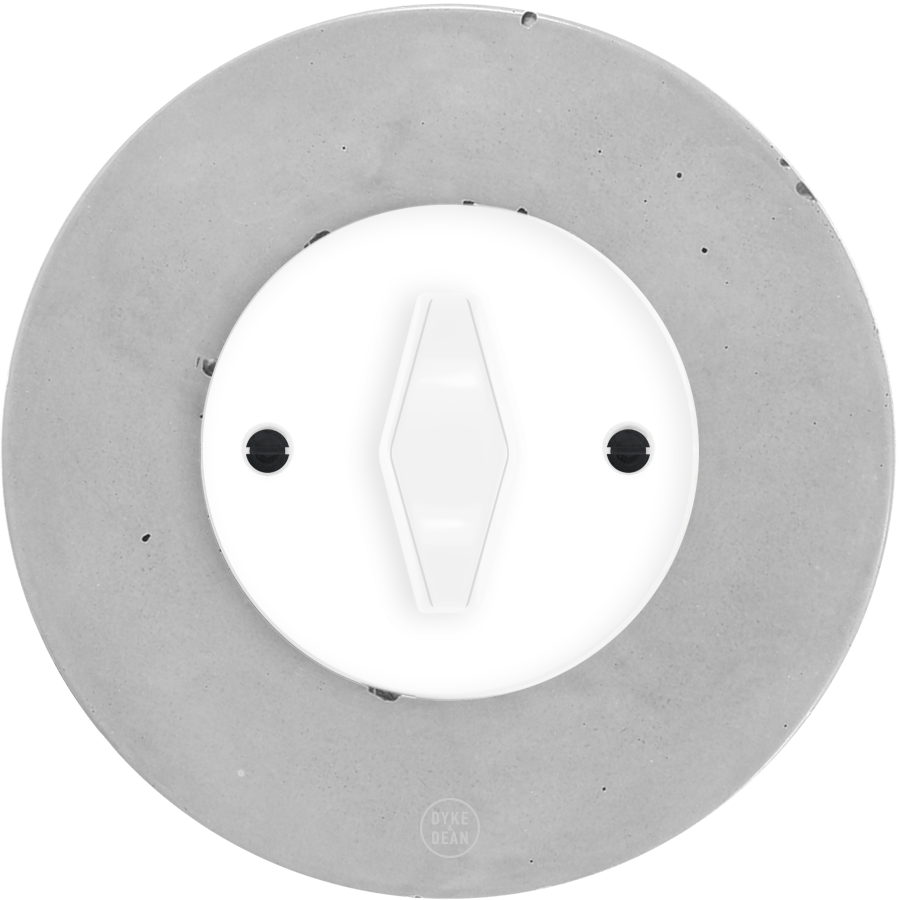 CLASSIC CONCRETE WHITE DIAMOND ROTARY WHITE SWITCH - DYKE & DEAN