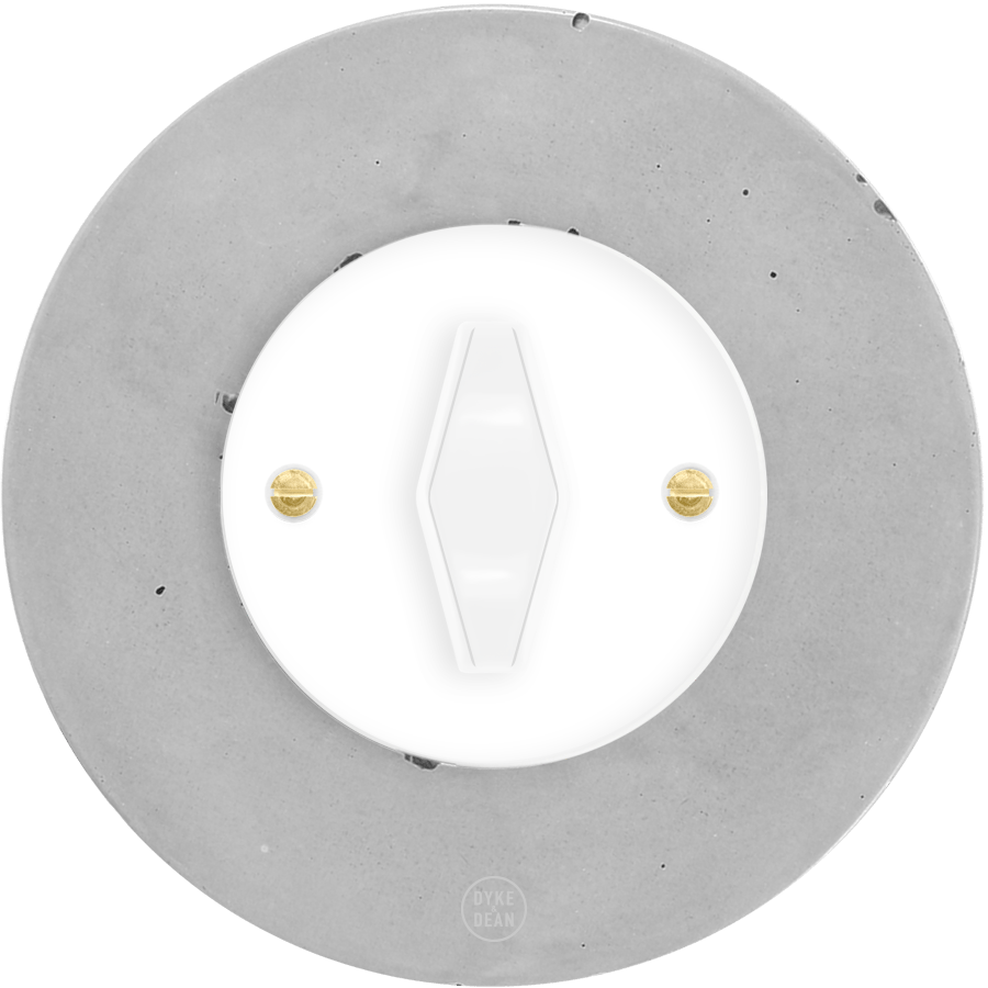 CLASSIC CONCRETE WHITE DIAMOND ROTARY WHITE SWITCH - DYKE & DEAN