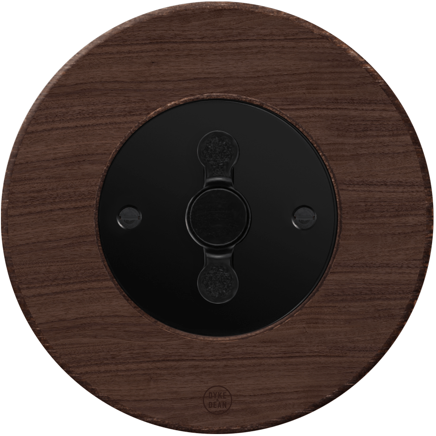 CLASSIC OAK ROUND ROTARY BLACK SWITCH - DYKE & DEAN