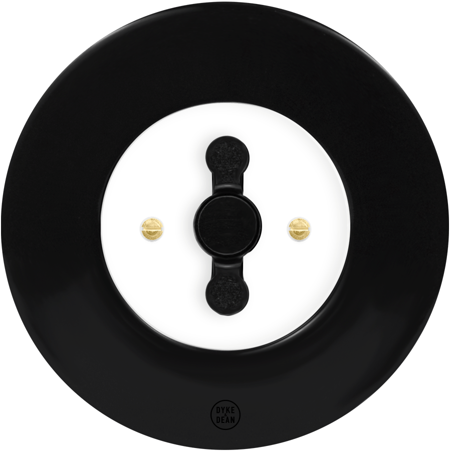 CLASSIC PORCELAIN ROUND ROTARY DOMINO SWITCH - DYKE & DEAN