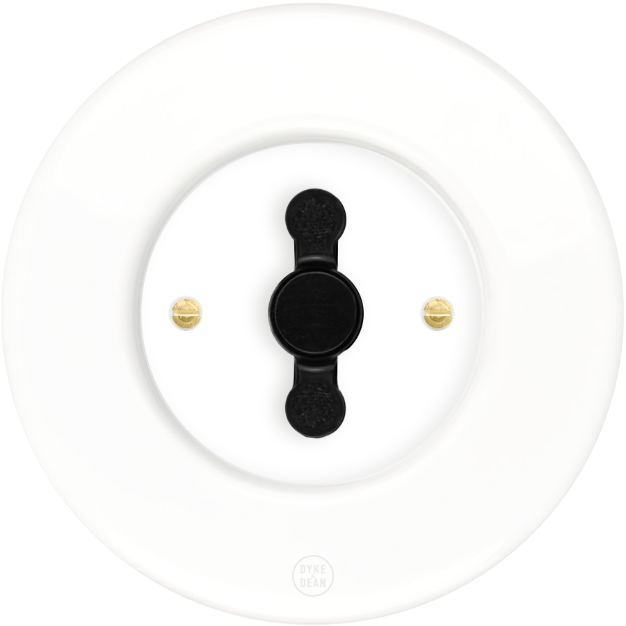 CLASSIC PORCELAIN ROUND ROTARY WHITE SWITCH - DYKE & DEAN