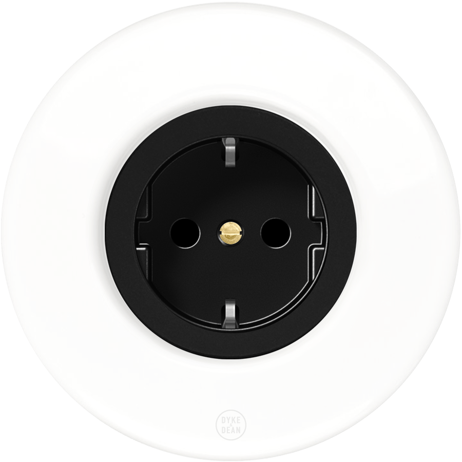 CLASSIC PORCELAIN SCHUKO REVERSE DOMINO SOCKET - DYKE & DEAN