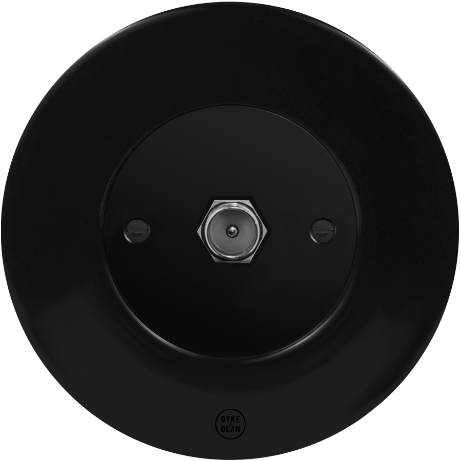 CLASSIC PORCELAIN TV BLACK SOCKET - DYKE & DEAN