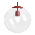 CLEAR GLASS HANGING GLOBE PENDANT RED WINE - DYKE & DEAN