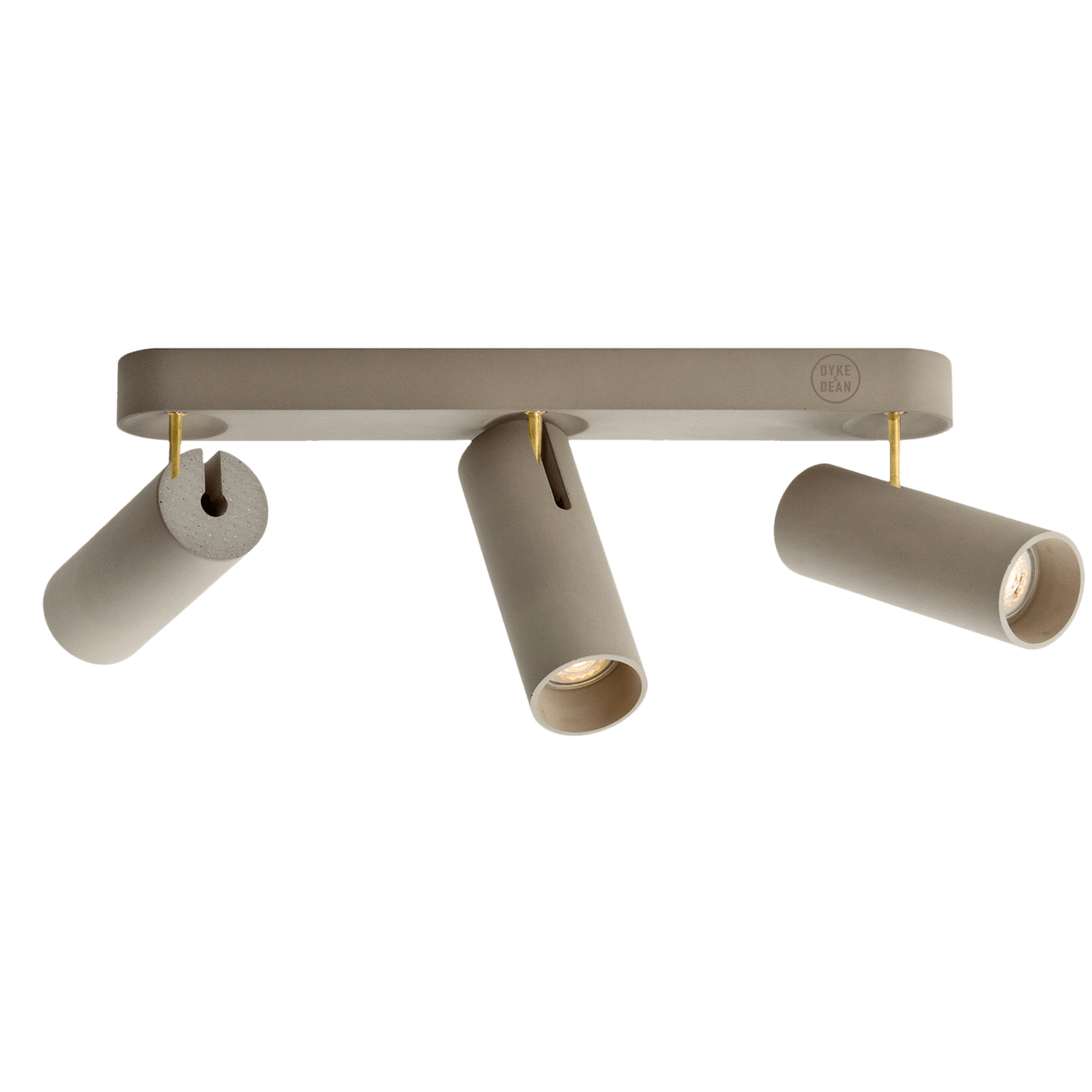 CONCRETE ADJUSTABLE 3 CEILING SPOT LIGHT - DYKE & DEAN