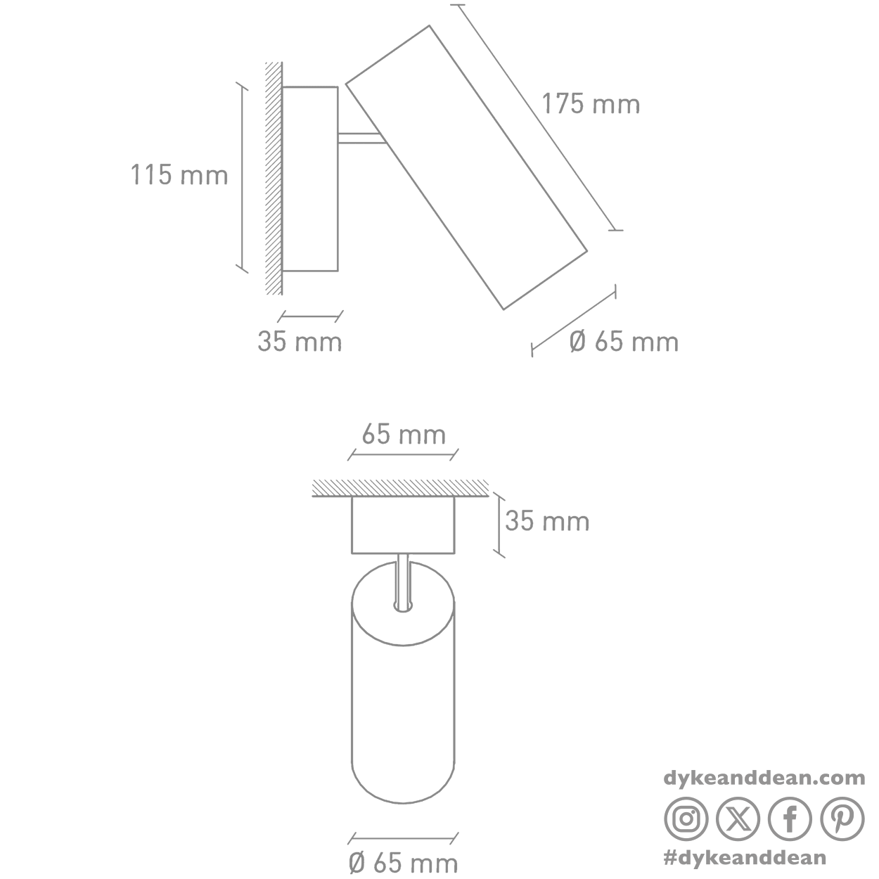 CONCRETE ADJUSTABLE BEDSIDE WALL LIGHT - DYKE & DEAN