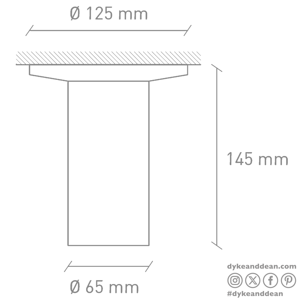 CONCRETE SHORT FIXED SPOT LIGHT - DYKE & DEAN