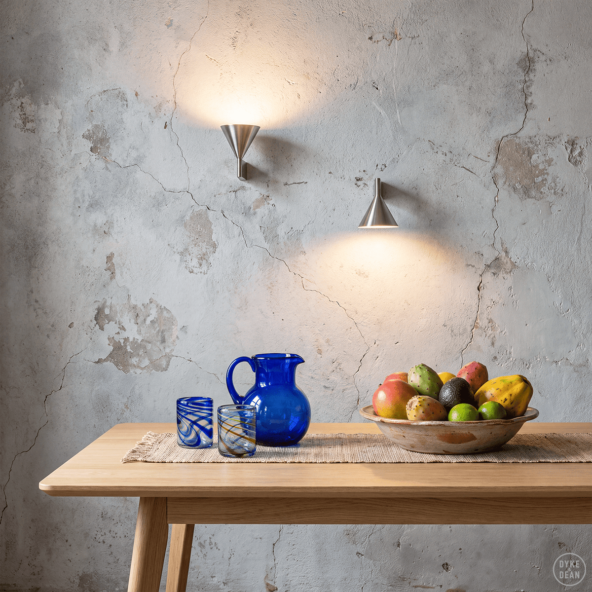Conical up down wall light brushed Aluminium