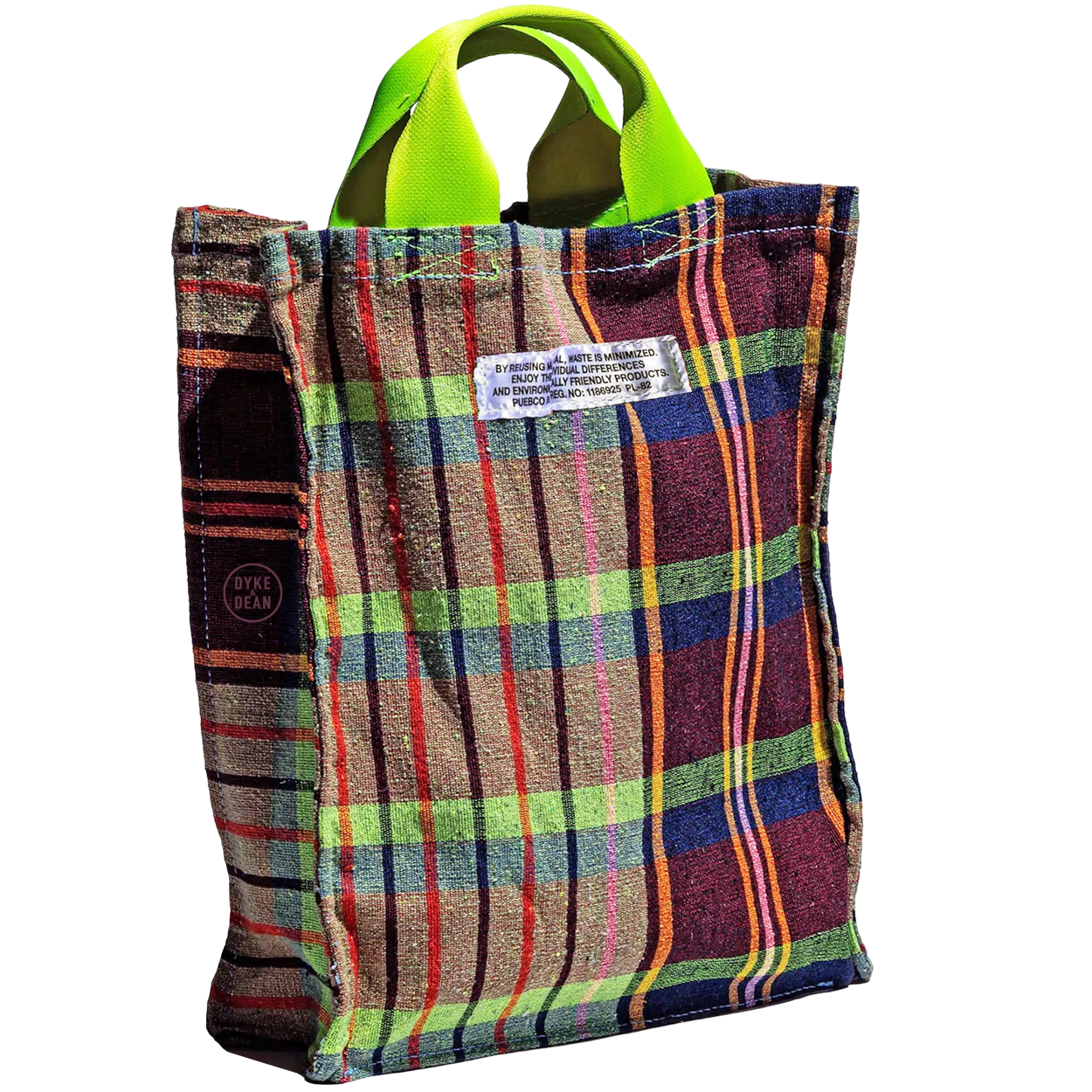 COTTON PLAID DOCUMENT BAG - DYKE & DEAN