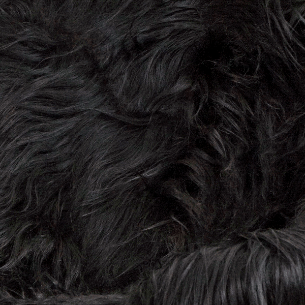 CUERO FLYING GOOSE STOOL BLACK LONG SHEEPSKIN