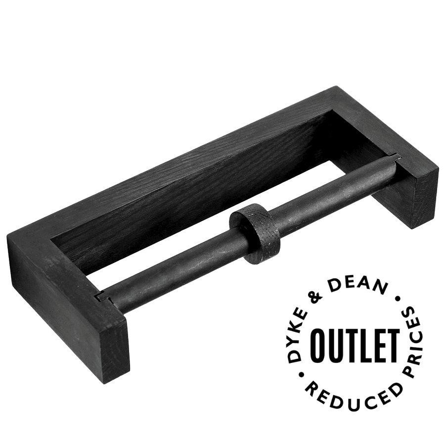 DARK OAK DOUBLE TOILET ROLL WALL HOLDER OUTLET - DYKE & DEAN