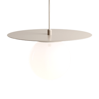 DISC GLOBE HANGING PENDANT LIGHT BEIGE SMALL - DYKE & DEAN