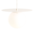 DISC GLOBE HANGING PENDANT LIGHT CREAM MEDIUM - DYKE & DEAN