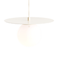DISC GLOBE HANGING PENDANT LIGHT CREAM SMALL - DYKE & DEAN