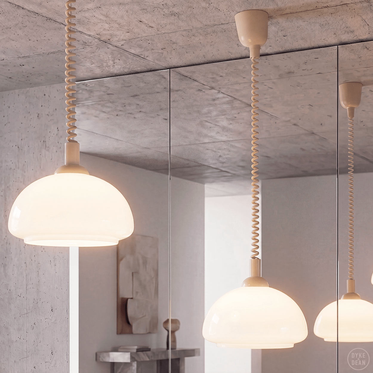 DOME OPALINE RETRACTABLE CORD LIGHT SMALL - DYKE & DEAN