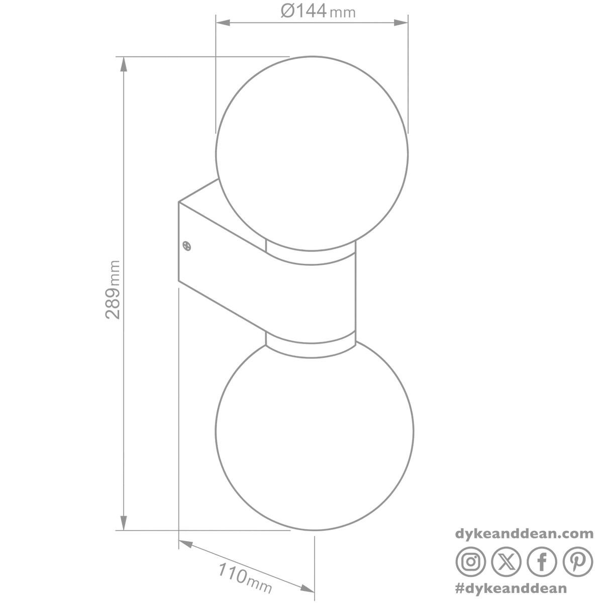Double Globe Wall Sconce Waterproof Light