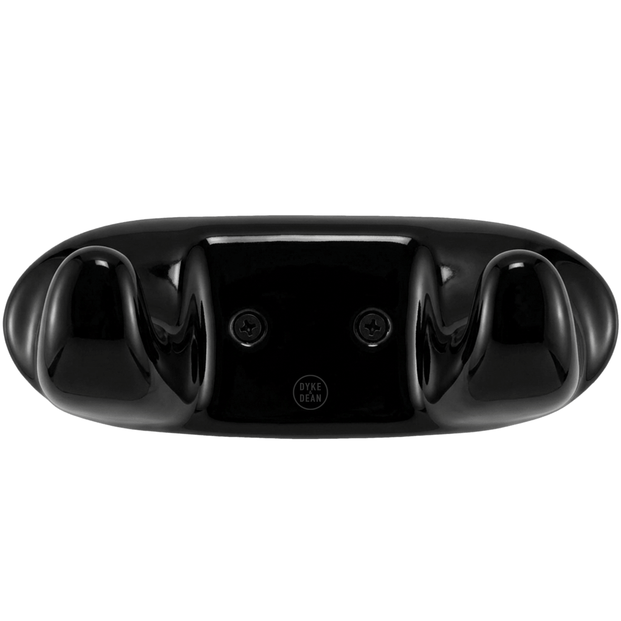 DOUBLE PORCELAIN HOOK PLATE BLACK - DYKE & DEAN