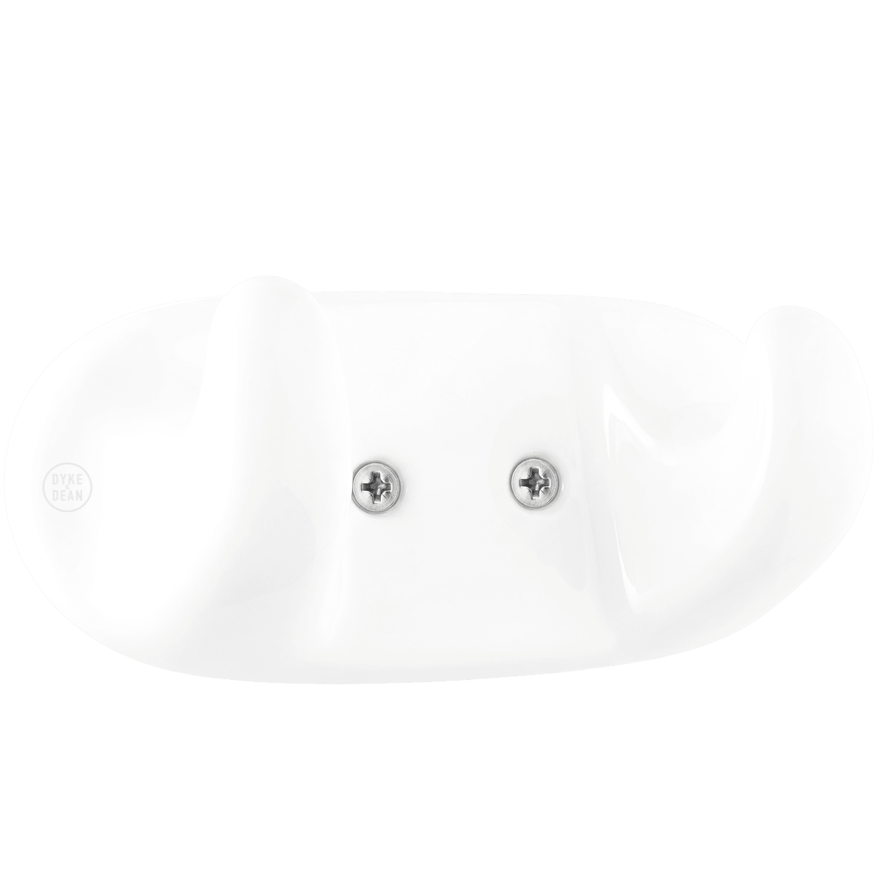 DOUBLE PORCELAIN HOOK PLATE WHITE - DYKE & DEAN