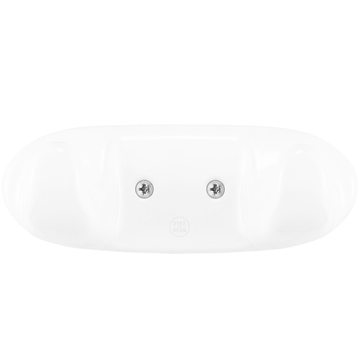 DOUBLE PORCELAIN HOOK PLATE WHITE - DYKE & DEAN