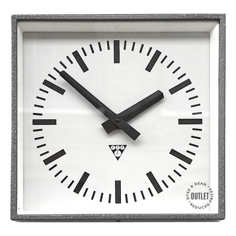 DYKE AND DEAN SILVER SQUARE CLOCK OUTLET - DYKE & DEAN