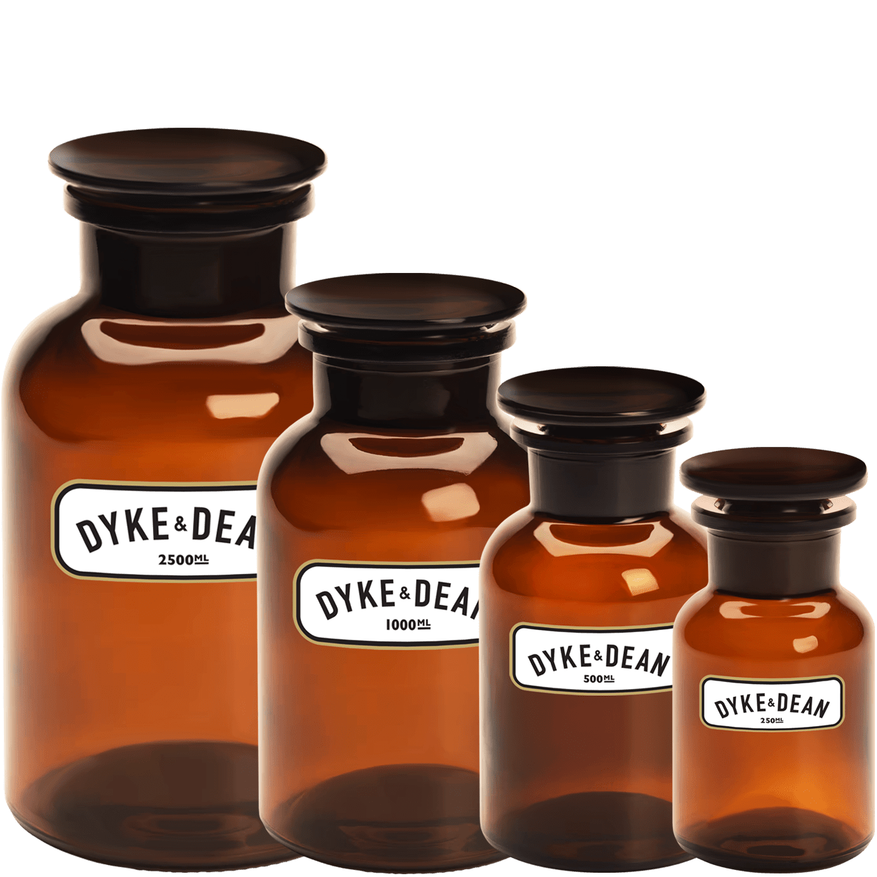 DYKE & DEAN APOTHECARY JAR BROWN GLASS 1000ML - DYKE & DEAN