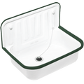 DYKE & DEAN ENAMEL BUCKET SINK GREEN RIM - DYKE & DEAN