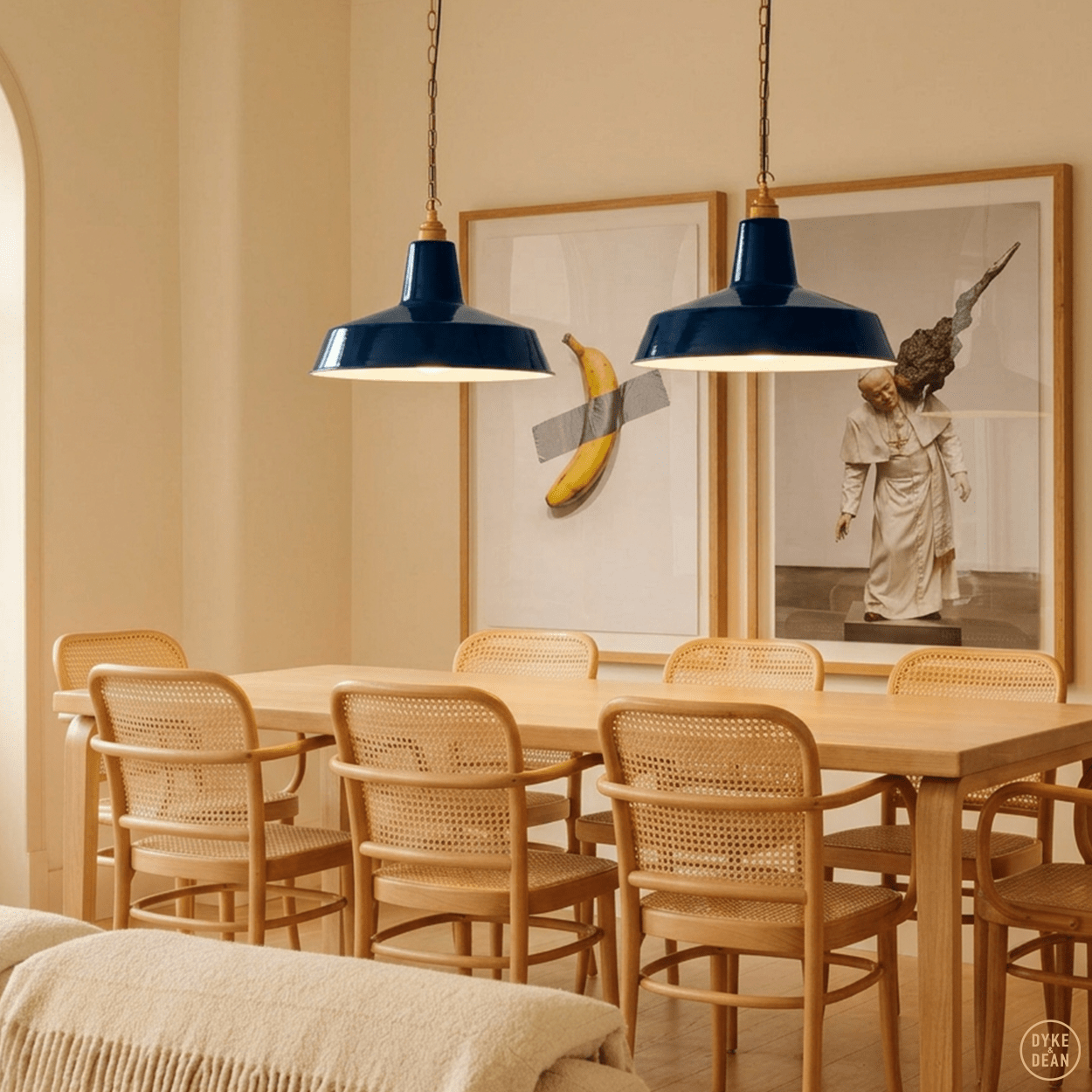 DYKE & DEAN PENDANT LAMPSHADE BLUE - DYKE & DEAN