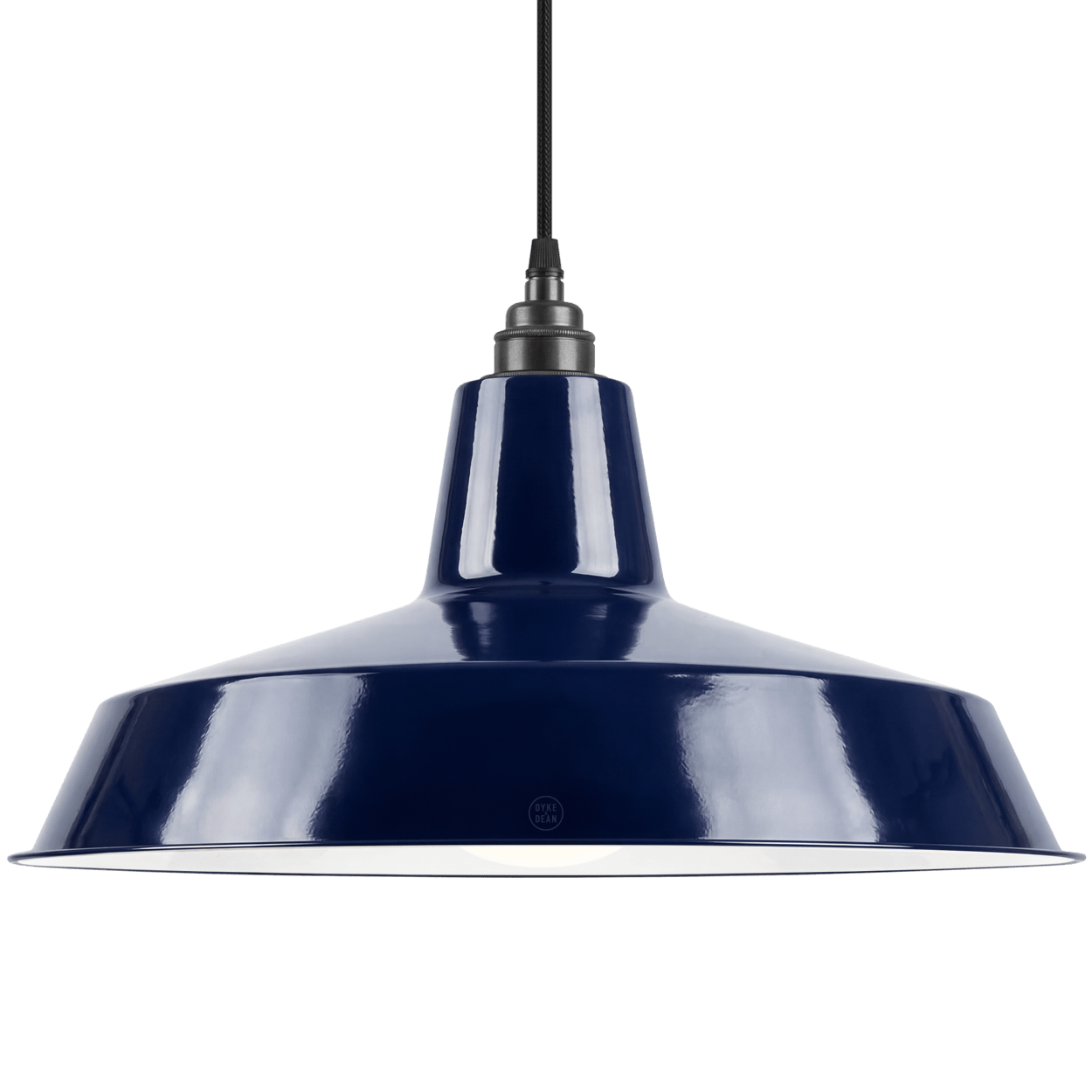 DYKE & DEAN PENDANT LAMPSHADE BLUE WITH BULB HOLDER - DYKE & DEAN