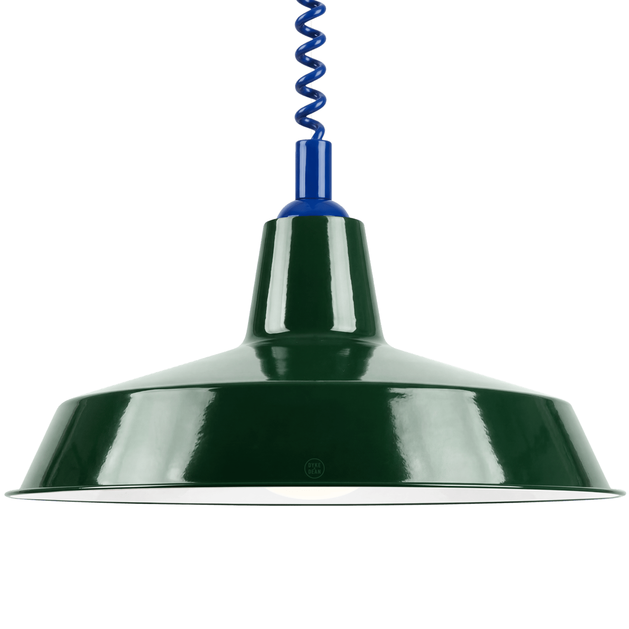DYKE & DEAN PENDANT LAMPSHADE GREEN WITH RETRACTABLE SPRING - DYKE & DEAN