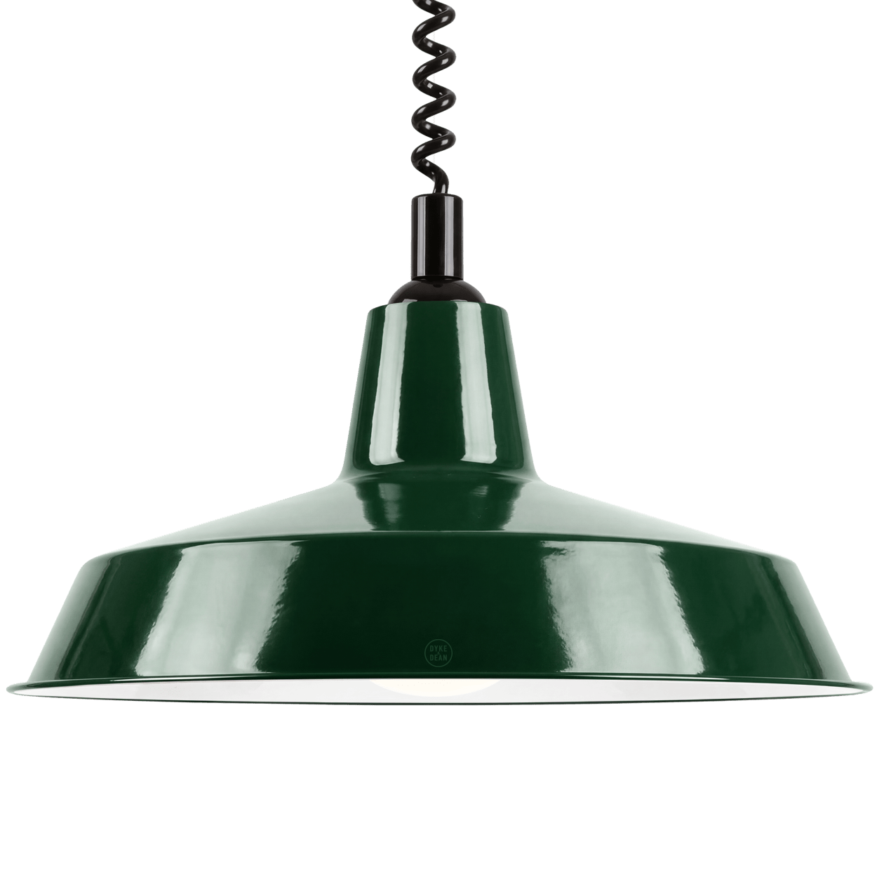 DYKE & DEAN PENDANT LAMPSHADE GREEN WITH RETRACTABLE SPRING - DYKE & DEAN