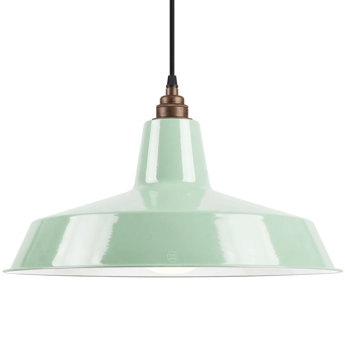 DYKE & DEAN PENDANT LAMPSHADE MINT GREEN WITH BULB HOLDER - DYKE & DEAN