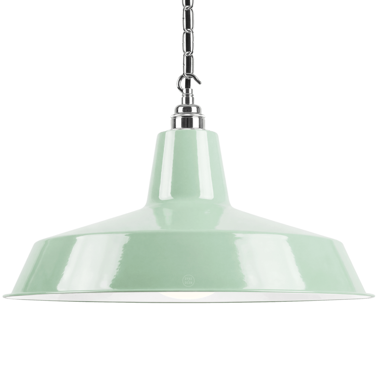 DYKE & DEAN PENDANT LAMPSHADE MINT GREEN WITH HOOK & CHAIN SET - DYKE & DEAN