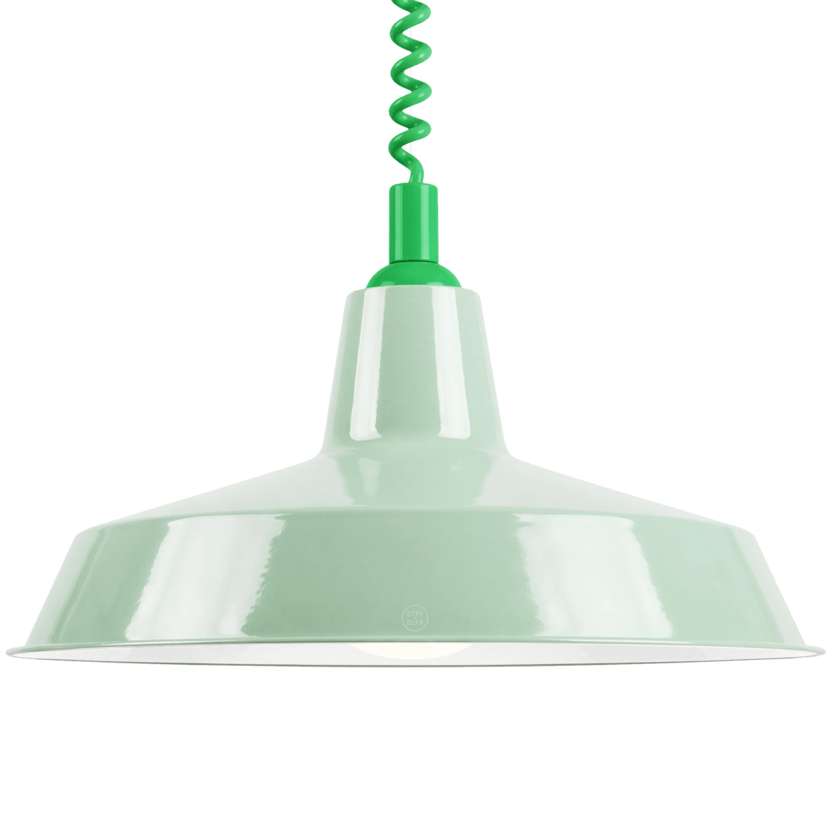 DYKE & DEAN PENDANT LAMPSHADE MINT GREEN WITH RETRACTABLE SPRING - DYKE & DEAN