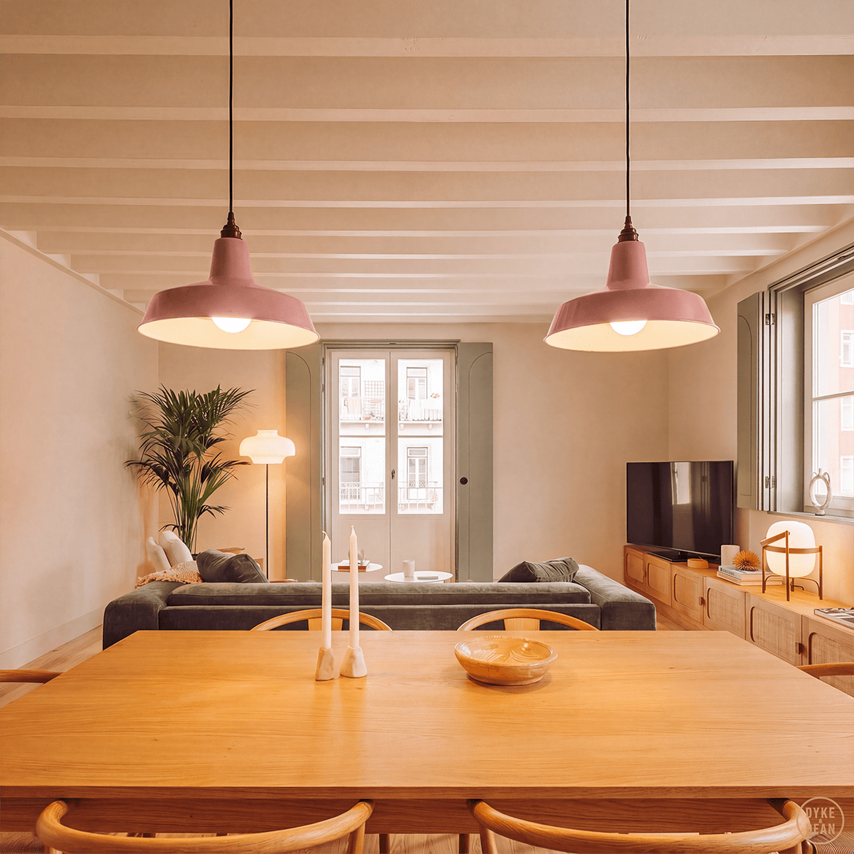 DYKE & DEAN PENDANT LAMPSHADE PINK - DYKE & DEAN
