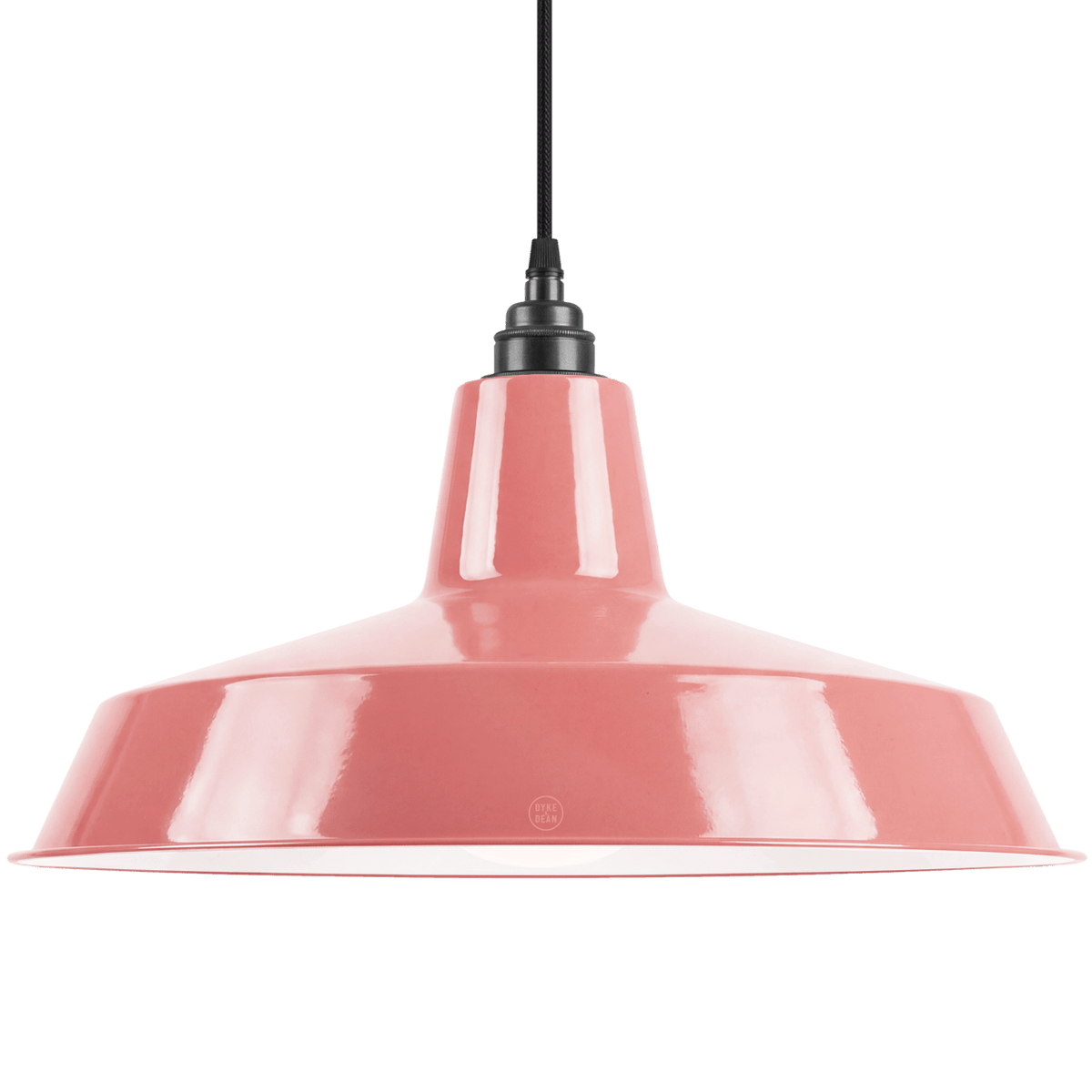 DYKE & DEAN PENDANT LAMPSHADE PINK WITH BULB HOLDER - DYKE & DEAN