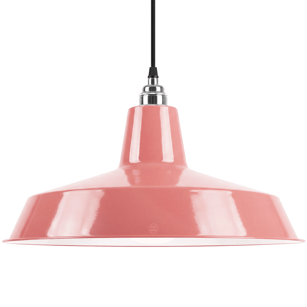 DYKE & DEAN PENDANT LAMPSHADE PINK WITH BULB HOLDER - DYKE & DEAN