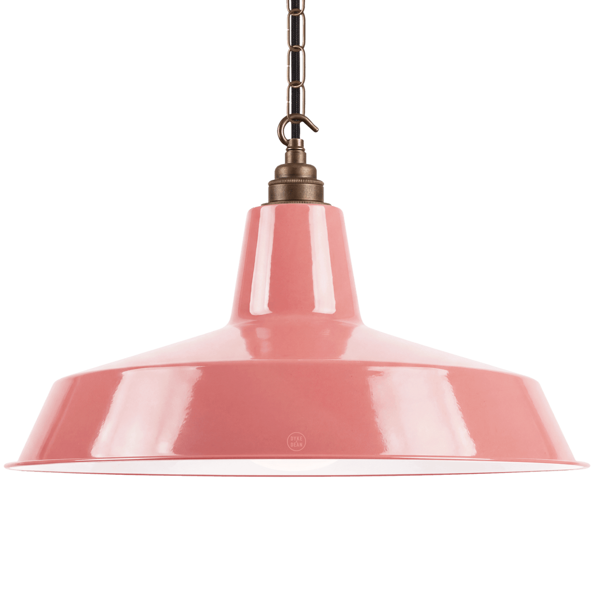 DYKE & DEAN PENDANT LAMPSHADE PINK WITH HOOK & CHAIN SET - DYKE & DEAN
