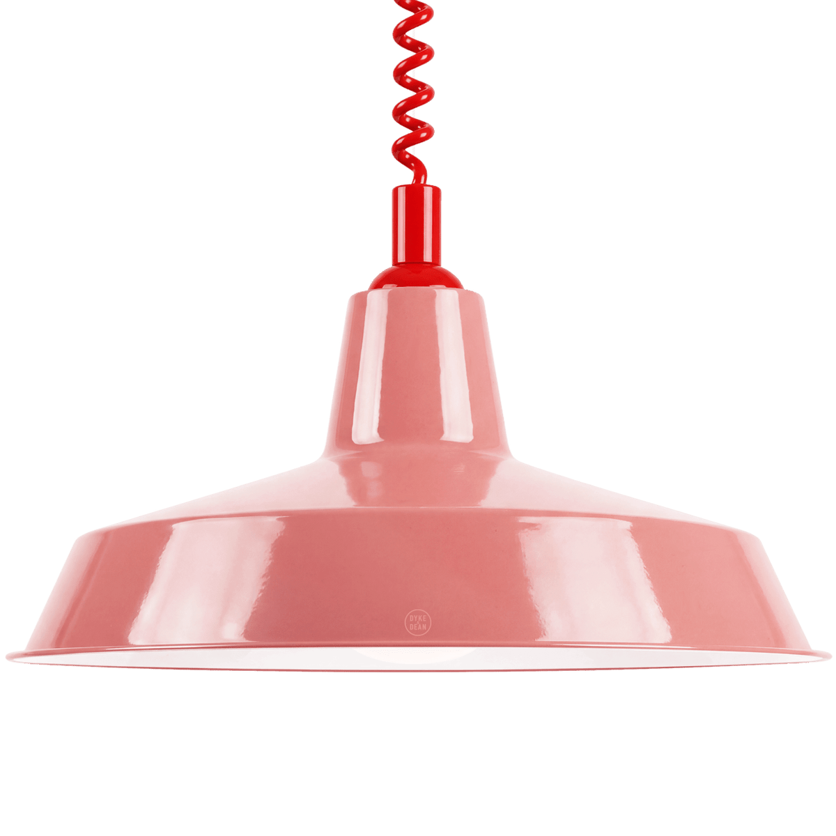 DYKE & DEAN PENDANT LAMPSHADE PINK WITH RETRACTABLE SPRING - DYKE & DEAN