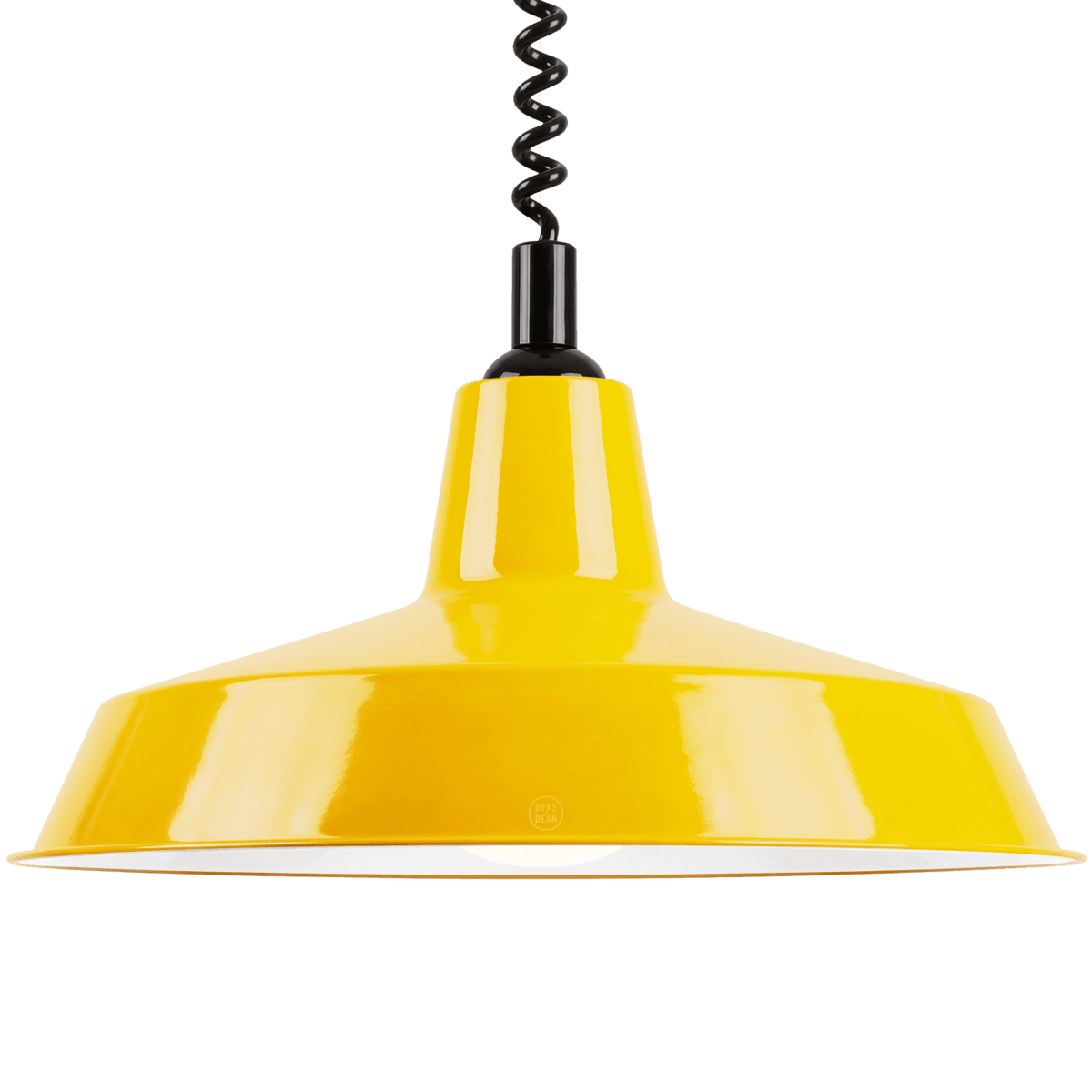 DYKE & DEAN PENDANT LAMPSHADE YELLOW WITH RETRACTABLE SPRING - DYKE & DEAN