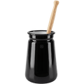 ENAMEL TOILET BRUSH HOLDER SET BLACK - DYKE & DEAN